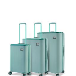 Urban Jungle Lumolite Unisex Set Of 3 Hard Sided Large Medium Cabin Trolley bags-13