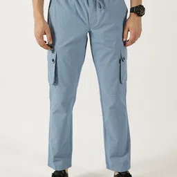 Thomas Scott Men Smart Fit Straight Fit Mid-Rise Cargos Trousers-image-65
