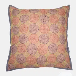 ArtEastri Rust & Purple Kantha Silk Square Reversible Cushion Cover-image-19