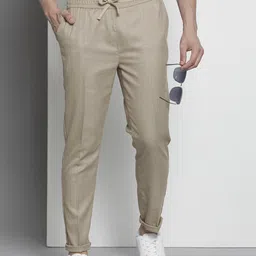 The Indian Garage Co Men Self Design Chinos Trousers-image-73
