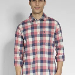 AMERICAN EAGLE OUTFITTERS Slim Fit Tartan Checks Cotton Casual Shirt-image-91