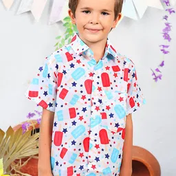 Jilmil Boys Conversational Printed Spread Collar Cotton Casual Shirt-image-62