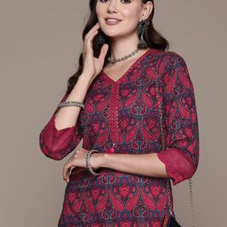 Readiprint Fashions Women Ethnic Motifs Printed Regular Sequinned Pure Cotton Kurta with Palazzos-2