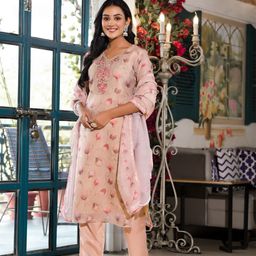 Label Khoj Ethnic Motifs Embroidered Kurta With Trousers & Dupatta-image-46