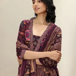 Libas Women Floral Printed Regular Sequinned Kurta with Trousers & With Dupatta-16