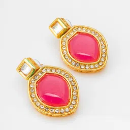 Anouk Gold-Plated Artificial Stones Studded Contemporary Studs image 2