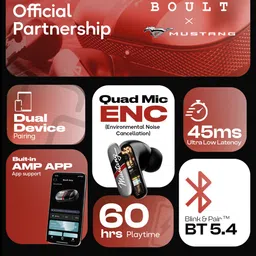 BOULT AUDIO Mustang Dyno with 60 Hrs Battery Quad Mic ENC, 5.4v Bluetooth image 4