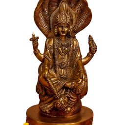 The Advitya Gold Toned Lord Vishnu With Snake Brass Religious Idol Showpiece-image-29