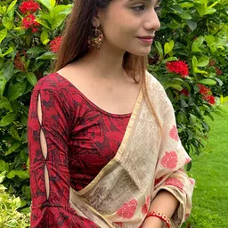 Bindigasm's Advi Woven Ruffle Jacquard Stretchable Saree Blouse-picture-32