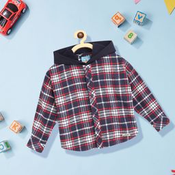 Nauti Nati Boys Red Standard Tartan Checked Pure Cotton Casual Shirt-image-90