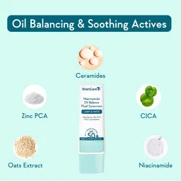 WishCare Niacinamide Oil Balance SPF50 Light & Matte Fluid Sunscreen with Oats - 50 ml image 2