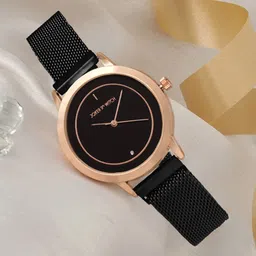 JOKER & WITCH Women Black Dial & Bracelet Style Straps Analogue Watch AMWW554-7