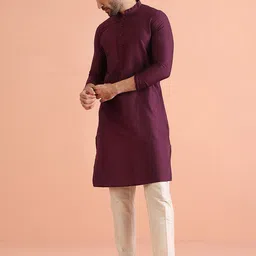 KISAH Men Embroidered Regular Fit Mirror work Kurta Nehru Jacket Trouser Set image 5