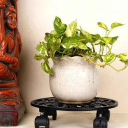 ecofynd Patio Set of 2 Black Metal Plant Stand-picture-48