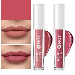 NOY Matte Lips Set Of 2 Lightweight Liquid Lipstick - 4ml Each - Nude-Mauve Nude-picture-13
