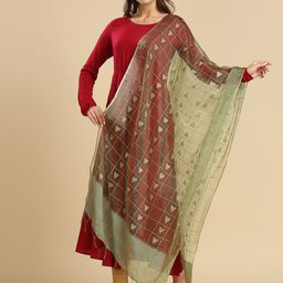 Dupatta Bazaar Ethnic Motifs Woven Designed Organza Dupatta-picture-22