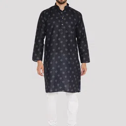 Maharaja Ethnic Printed Mandarin Collar Regular Kurta With Pyjamas-picture-25