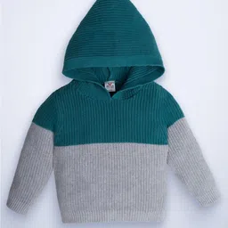 MYLO ESSENTIALS Unisex Baby Full Sleeves Colorblocked Sweater with Hoodie-image-6