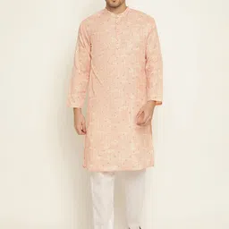 Stuffie Land Floral Printed Regular Pure Cotton Kurta With Pyjamas-image-74