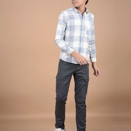 Crimsoune Club Boys Classic Spread Collar Gingham Checked Cotton Casual Shirt-image-46