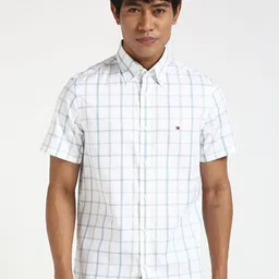Tommy Hilfiger Men Button-Down Collar Checked Cotton Casual Shirt-picture-20