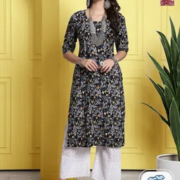 1 Stop Fashion Pack Of 2 Printed Round Neck Straight Kurtas-image-33