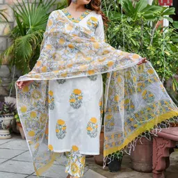 KALINI Women Ethnic Motifs Printed Regular Kurta with Trousers & With Dupatta-picture-33