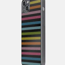 macmerise Black & Blue Printed Stripes All The Way iPhone 14 Plus Bumper Phone Back Case-18
