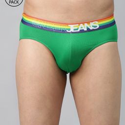 UnderJeans by Spykar Men Pack of 2 Green Solid Briefs 8907966429154-image-48