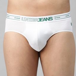 UnderJeans by Spykar Men White Solid Briefs 8907966420953-picture-44