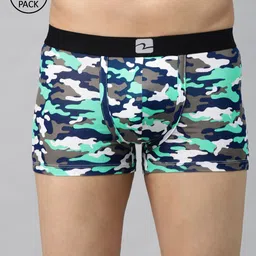 UnderJeans by Spykar Men Pack of 2 Green & Navy Camouflage Print Trunks 8907966433304-picture-12