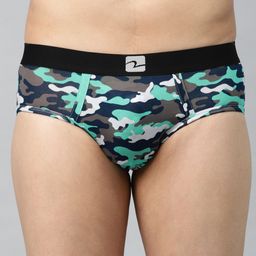 UnderJeans by Spykar Men Green & Navy Camouflage Print Briefs 8907966422551-picture-46
