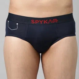 UnderJeans by Spykar Men Navy Blue Solid Briefs 8907966421257-picture-10