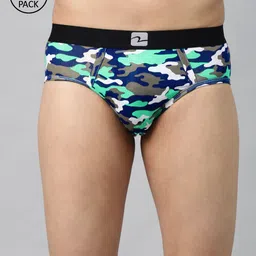 UnderJeans by Spykar Pack of 2 Grey & Green Camouflage Print Briefs 8907966429901-image-45