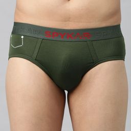 UnderJeans by Spykar Men Olive Green Solid Briefs 8907966421301-picture-22