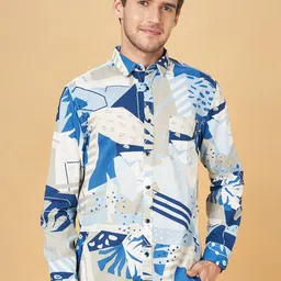 Urban Ranger by pantaloons Slim Fit Floral Printed Cotton Casual Shirt-image-72