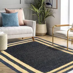 mric Teal Striped Jute 3 ft x 5 ft Hand Woven Carpet-picture-37