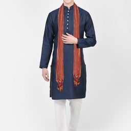 SG LEMAN Ethnic Motifs Woven Design Jacquard Silk Georgette Kurta with Pyjamas & Dupatta-picture-36