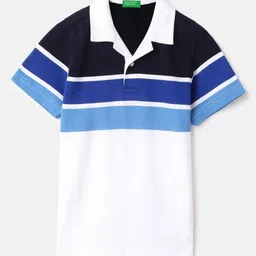 United Colors of Benetton Boys Colourblocked Polo Collar Pure Cotton T-shirt-picture-15