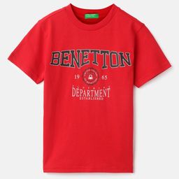 United Colors of Benetton Boys Typography Printed Round Neck Pure Cotton T-shirt-picture-21