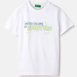 United Colors of Benetton Boys Typography Printed Round Neck Pure Cotton T-shirt-image-62