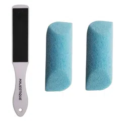 MAJESTIQUE Pack of 3 Flat Foot Filer Callus Remover with Sponge Able Foot Care Buffer-54