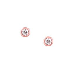 GIVA Rose 925 Sterling Silver Rose Gold-Plated & White Contemporary Studs Earrings-image-15