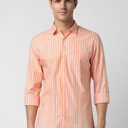 Peter England Casuals Slim Fit Striped Pure Cotton Casual Shirt-picture-10