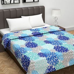 Divine Casa Blue & Sea Green Geometric Mild Winter Cotton Reversible Double Bed Dohar-image-59
