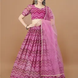 Amrutam Fab Printed Semi-Stitched Lehenga & Unstitched Blouse With Dupatta-picture-32