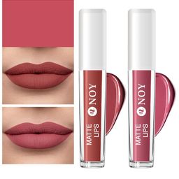 NOY Set Of 2 Matte Lips Lightweight Lipstick 4ml Each - Brown Nude 24-Mauve Nude 25-26