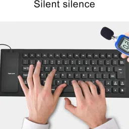 SOCHEP Waterproof Silicone Keyboard Foldable Flexible USB Mini Dustproof Dirt Proof Wireless Handheld Multi-device Keyboard image 4