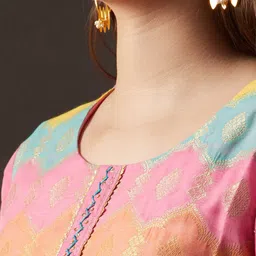 RAJGRANTH Ethnic Motifs Chanderi Cotton Kurta With Trousers & Dupatta image 4