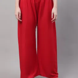 Men Flared Red Viscose Rayon Trousers-image-61